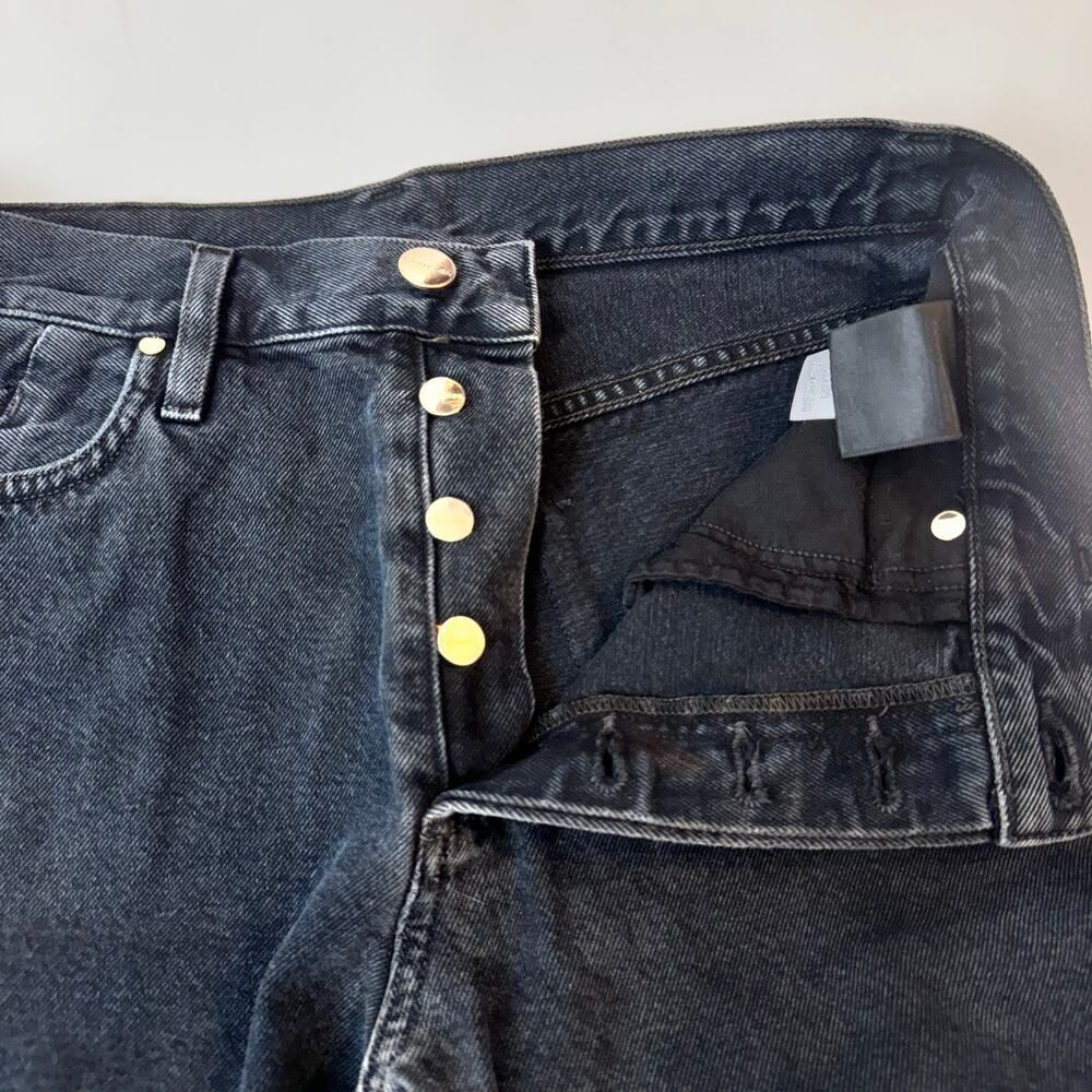 Goldsign Low Slung Crop Jeans in Marled Black Cotton - Picture 10 of 11